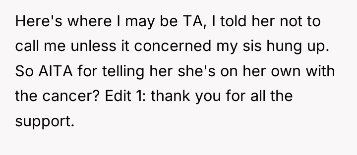 Here's where I may be TA, I told her not...