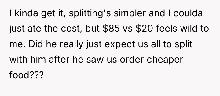 I kinda get it, splitting's simpler and I coulda just...