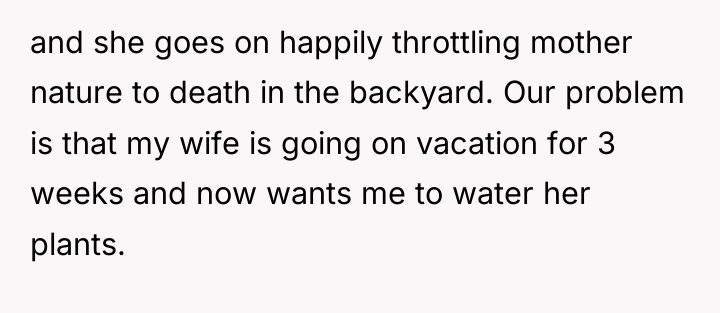 and she goes on happily throttling mother nature to death...