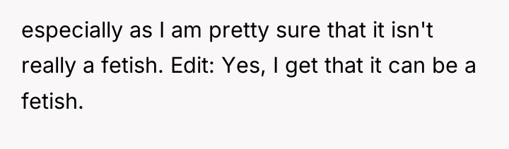 especially as I am pretty sure that it isn't really...