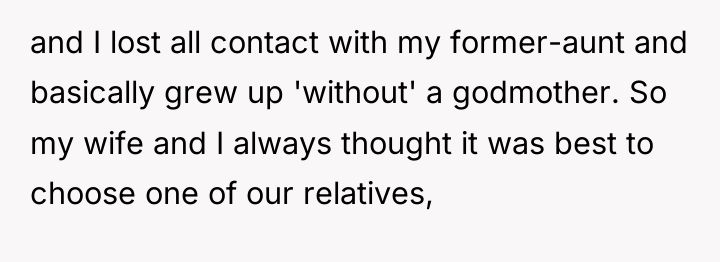 and I lost all contact with my former-aunt and basically...