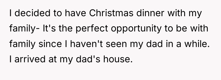 I decided to have Christmas dinner with my family- It's...