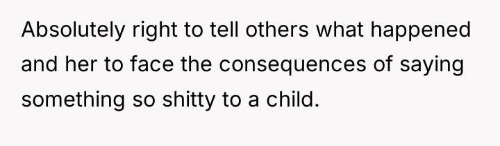 Absolutely right to tell others what happened and her to...