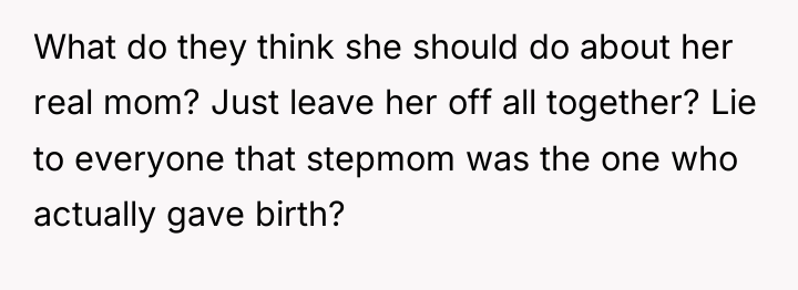 What do they think she should do about her real...