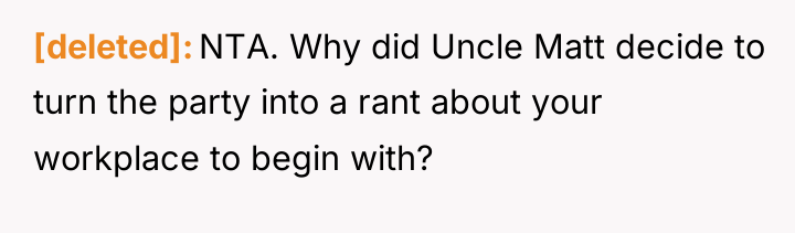 [deleted] NTA. Why did Uncle Matt decide to turn the...