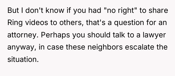 But I don't know if you had "no right" to...