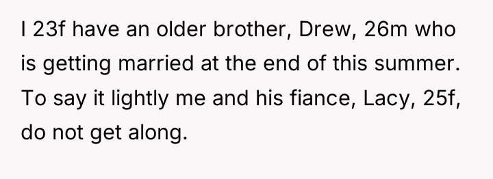 I 23f have an older brother, Drew, 26m who is...