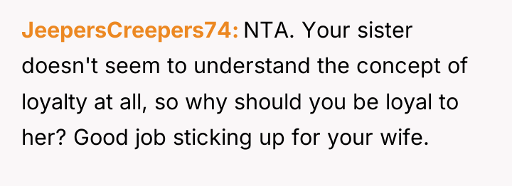 JeepersCreepers74 NTA. Your sister doesn't seem to understand the concept...