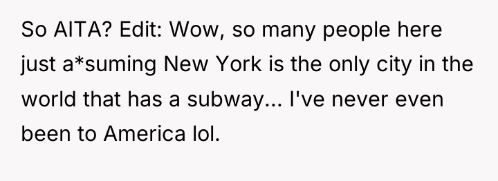 So AITA? Edit: Wow, so many people here just a*suming...