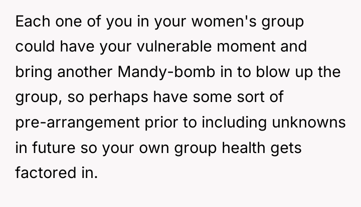Each one of you in your women's group could have...