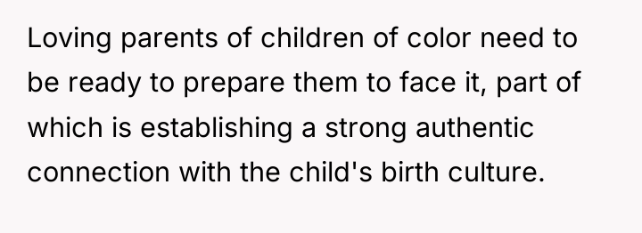 Loving parents of children of color need to be ready...