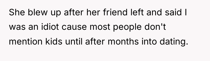 She blew up after her friend left and said I...