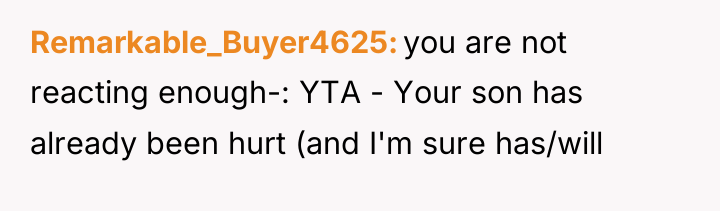 Remarkable_Buyer4625 you are not reacting enough-: YTA - Your son...