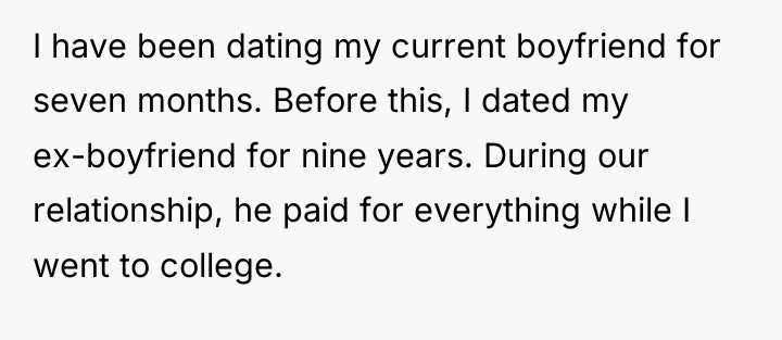 I have been dating my current boyfriend for seven months....