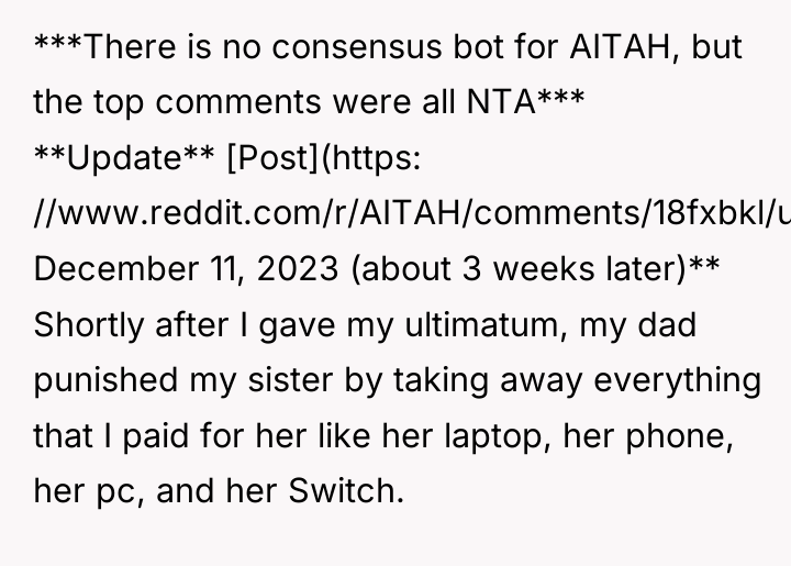 ***There is no consensus bot for AITAH, but the top...