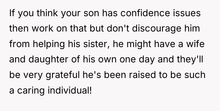 If you think your son has confidence issues then work...