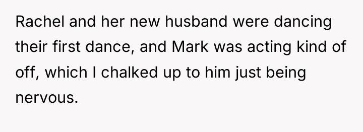 Rachel and her new husband were dancing their first dance,...