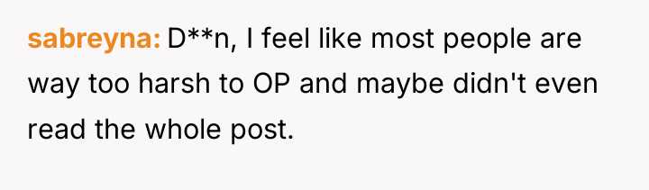 sabreyna D**n, I feel like most people are way too...