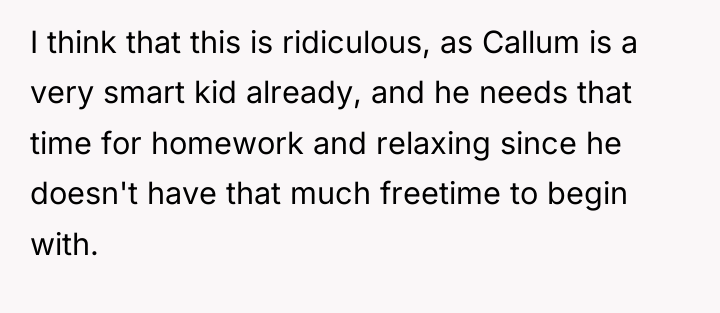 I think that this is ridiculous, as Callum is a...