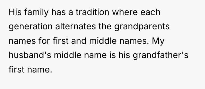 His family has a tradition where each generation alternates the...