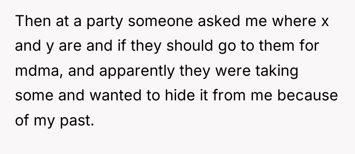 Then at a party someone asked me where x and...