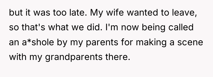 but it was too late. My wife wanted to leave,...
