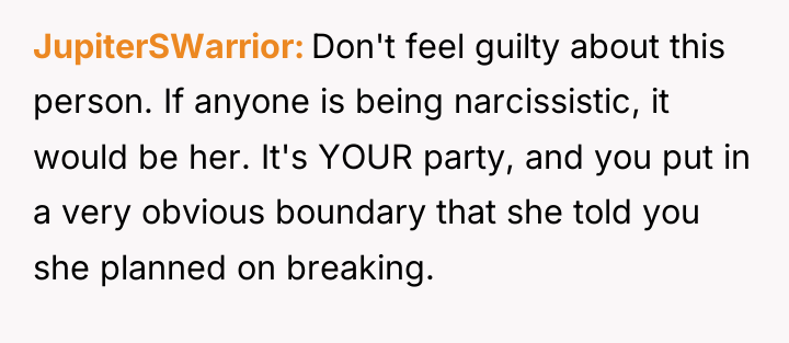 JupiterSWarrior Don't feel guilty about this person. If anyone is...
