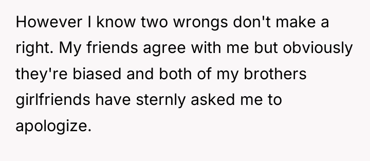 However I know two wrongs don't make a right. My...