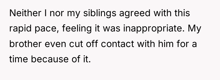 Neither I nor my siblings agreed with this rapid pace,...