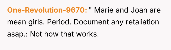 One-Revolution-9670 " Marie and Joan are mean girls. Period. Document...