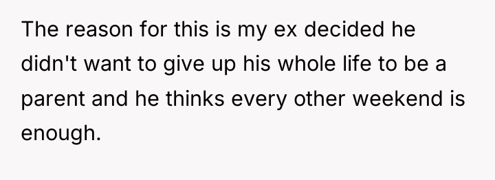 The reason for this is my ex decided he didn't...