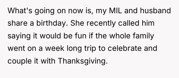 What's going on now is, my MIL and husband share...