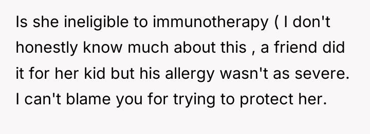 Is she ineligible to immunotherapy ( I don't honestly know...