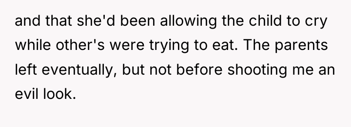 and that she'd been allowing the child to cry while...