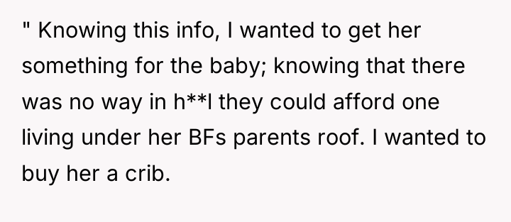 " Knowing this info, I wanted to get her something...