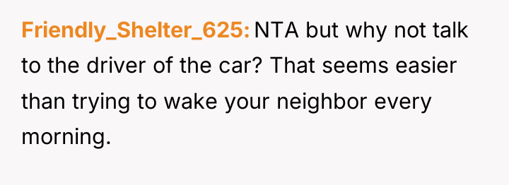 Friendly_Shelter_625 NTA but why not talk to the driver of...