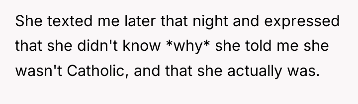 She texted me later that night and expressed that she...