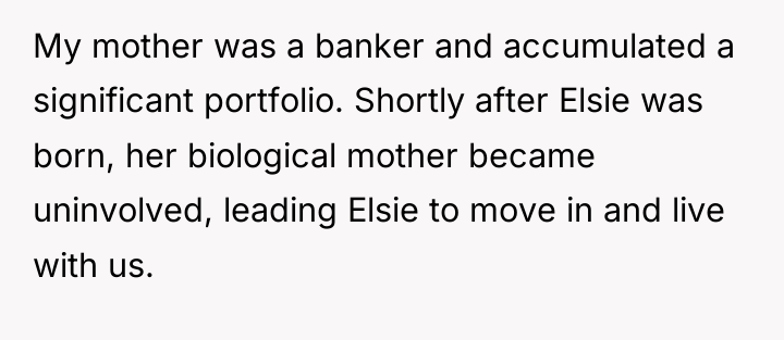 My mother was a banker and accumulated a significant portfolio....