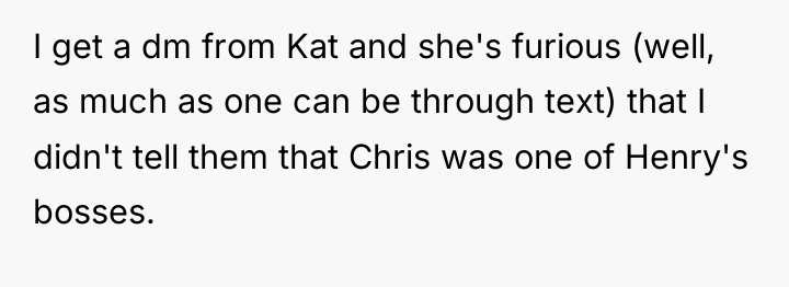 I get a dm from Kat and she's furious (well,...