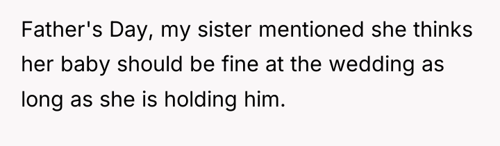 Father's Day, my sister mentioned she thinks her baby should...