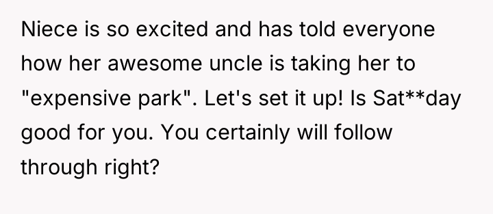 Niece is so excited and has told everyone how her...
