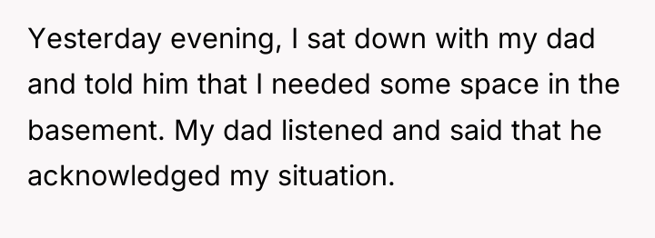 Yesterday evening, I sat down with my dad and told...