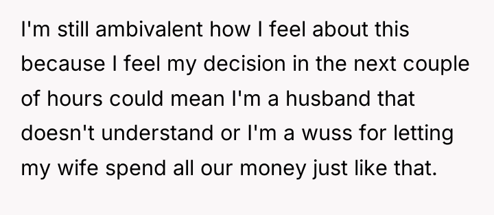 I'm still ambivalent how I feel about this because I...