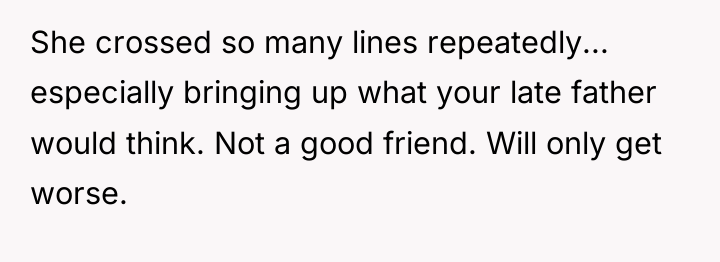 She crossed so many lines repeatedly... especially bringing up what...