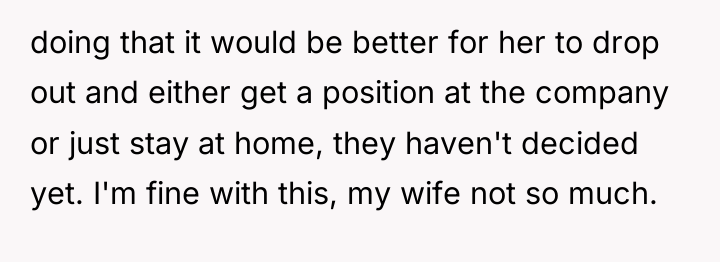 doing that it would be better for her to drop...
