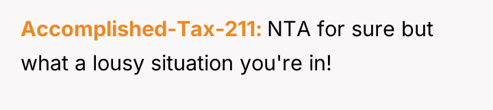 Accomplished-Tax-211 NTA for sure but what a lousy situation you're...