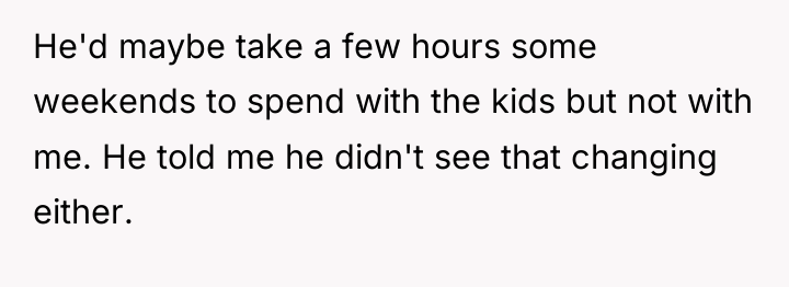 He'd maybe take a few hours some weekends to spend...