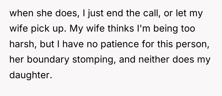 when she does, I just end the call, or let...