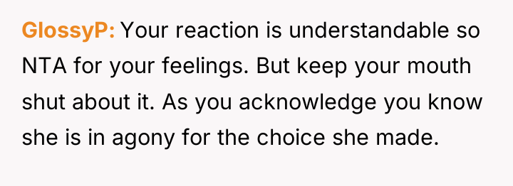 GlossyP Your reaction is understandable so NTA for your feelings....
