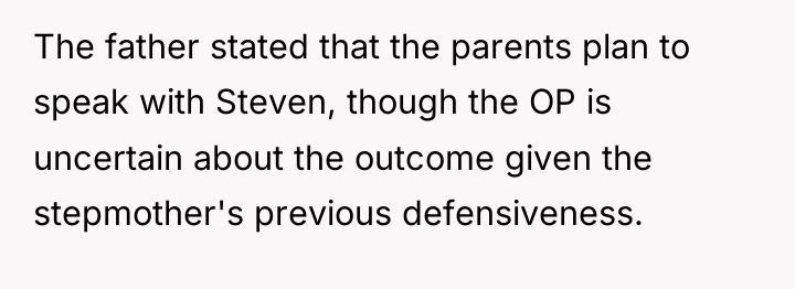 The father stated that the parents plan to speak with...